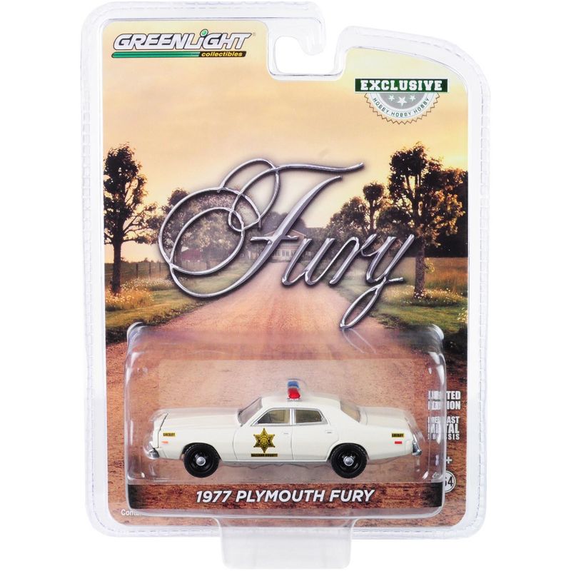 1977 Plymouth Fury Cream "Hazzard County Sheriff" "Hobby Exclusive" 1/64 Diecast Model Car by Greenlight, 3 of 4