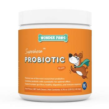 Wonder Paws Duck Flavored Digestive Health Probiotics for Dogs Pet Vitamins And Supplements 90 Soft Chews