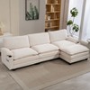 TiramisuBest L Shape Sofa Corduroy Sectional Cloud Couch Double-layer Thick Cushion Ottoman Cup Holder Storage Bags For Living Room - 2 of 4