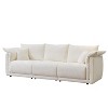 GDFStudio Austin Modern 98.5" Linen Upholstered Armrest 3-Seater Sofa with 2 Pillows - 3 of 4