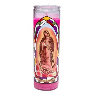 Jar Candle Virgen De Guadalupe Pink - Continental Candle - 1 of 4