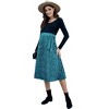 Maternity Dress Women's High Waist Floral Print Pleated Maxi Skirt - 2 of 3