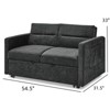 FONTOI Loveseats Sofa Bed with Pull-out Bed, Convertible Sleeper Couch with Adjsutable Back and Arm Pockets for Living Room, Black, 54.5"*31.5"*33" - 3 of 4