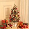 3ft Artificial Christmas Tree With 78 LED Lights, Snowman Base, Battery Operated, 8 Modes, Fiber Optic for Living Room - 3 of 4