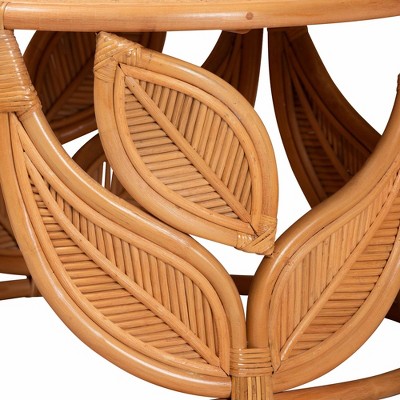 Raflesia Light Honey Round Rattan Bohemian Coffee Table