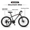 RISOKEYS 24 Inch Adult Mountain Bike 21-Speed Steel Frame Bikes,Dual Disc Brakes and Front Suspension Mountain Bike,for Trail,Commuting - 4 of 4