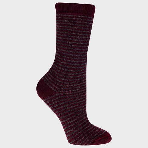 Alaska Knits Women's Striped Thermal Wool Blend Midweight Boot Socks - 4-10 - image 1 of 3