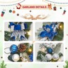6ft Prelit Christmas Garland with Ball Ornaments Bows and Light for Fireplace Stairs Railing Indoor Outdoor Decorations - 4 of 4
