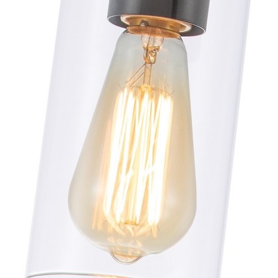 Black and Nickel Mini Pendant Light with Clear Glass Shade