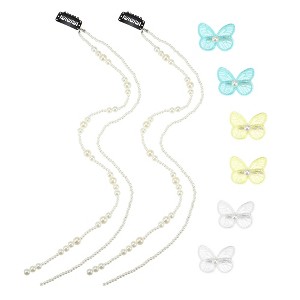 Unique Bargains Long Tassel Faux Pearl Hair Chain 2Pcs - 1 of 4