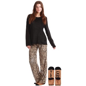 Just Love Ultra-Soft Womens Pajama Pant Set with Matching Socks with Sayings / Christmas Pajamas - 1 of 4