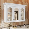 Vynxaria 40" Wall-Mounted White Medicine Cabinet with Mirror and Adjustable Shelves - 3 of 4