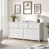 Dresser for Bedroom, Modern Wide Drawer Dresser with Storage, Wooden Closet Dressers Chest of Drawers Freestanding White - 3 of 4