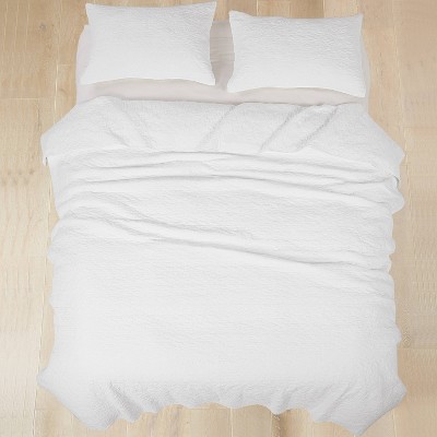 homthreads King Mandell Quilt Set White - Homthreads: Traditional Jacquard Design, Reversible Microfiber, Includes 2 King Shams — фото 4