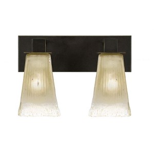 Toltec Lighting Apollo 2 - Light Vanity in  Dark Granite with 5" Square Amber Crystal Shade - 1 of 1