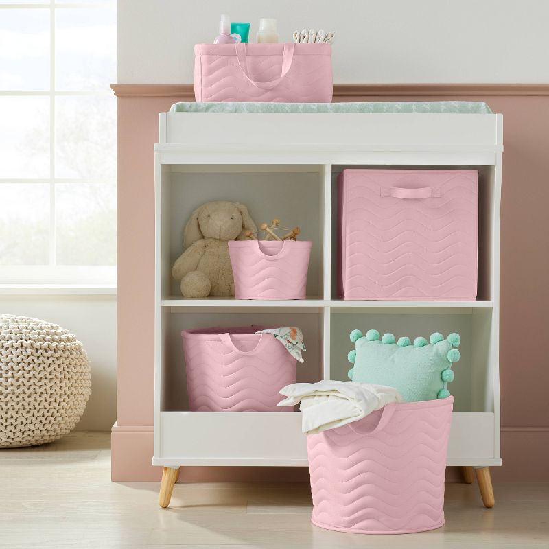 Quilted Fabric Small Round Storage Basket - Light Pink - Cloud Island&#8482;, 3 of 6