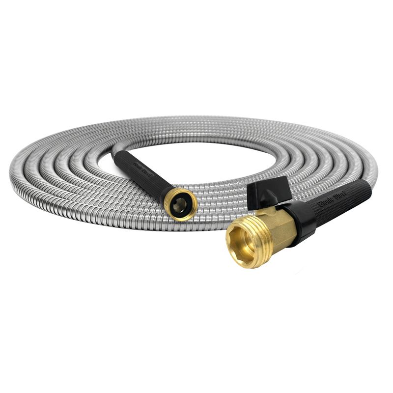 Bionic Steel Pro 50 Foot 304 Stainless Steel Metal Garden Hose with Brass Nozzle, 2 of 5