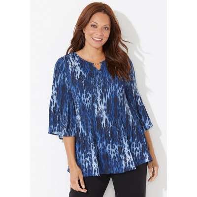 Catherines Petite Affinity Chain Pleated Blouse