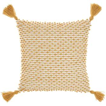 18"x18" Loops Striped Square Throw Pillow with Tassels - Mina Victory