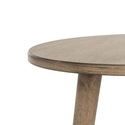 Hygge-Inspired Desert Brown Round Pine Accent Table