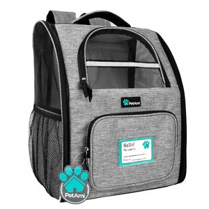 PetAmi Premium Dog Backpack Carrier Small Large Cat Puppies, Ventilated Pet Hiking Travel Bag, Airline Approved Safety Camping Biking - 1 of 4
