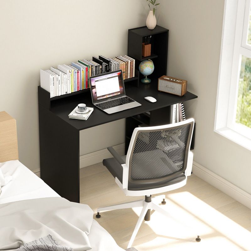 Tangkula 48" Modern Computer Desk Home Office Workstation w/ Hutch & Storage Shelves, 3 of 11