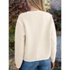 Long Sleeve Crewneck Button Down Womens Sweaters Spring Open Front Chunky Cardigan Sweaters for Women - 3 of 4