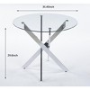 Cross Leg Modern Dining Table, with Round or Square Table Top, Pedestal Dining Table, End Table Leisure Coffee Table - 2 of 4