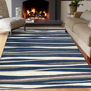 Modern Abstract Area Rug Colorful Throw Carpet Contemporary Area Rugs - 1 of 4