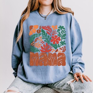 Simply Sage Market Mama Fall Floral Lightweight Garment Dyed Sweatshirt - 1 of 4