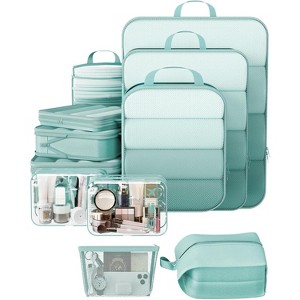 9/11 Set Compression Packing Cubes Travel Essentials,Compressible Expandable Large Luggage Suitcase Organizer - 1 of 4