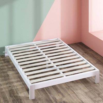 Arnav White King Metal Platform Bed Frame with Slats