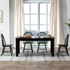 Tangkula 5 PCS Dining Set Rectangular Wooden Dining Table 4 Windsor Chairs Kitchen Black - 3 of 4