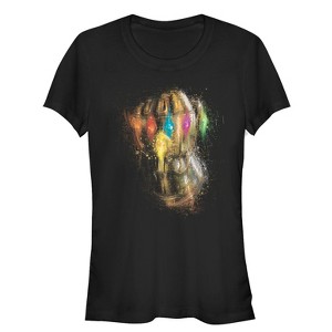 Juniors Womens Marvel Avengers: Endgame Thanos Spray Paint Glove T-Shirt - 1 of 3