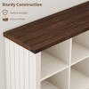 2-Tier 8 Cube Book Shelf, Rustic Farmhouse Wood Horizontal Bookshelf, Bookcase Cabinet, Storage Organizer - 4 of 4