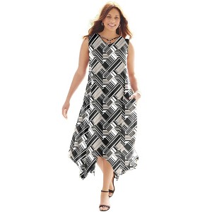 Catherines Women's Plus Size Petite Anywear Reversible Crisscross V-Neck Maxi Dress - 1 of 4