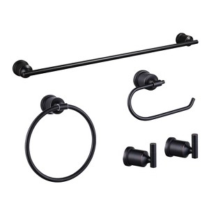 WOWOW 5-Piece Bath Hardware Set with Towel Bar, Toilet Paper Holder, Towel Ring and Towel Hook Included - 1 of 4
