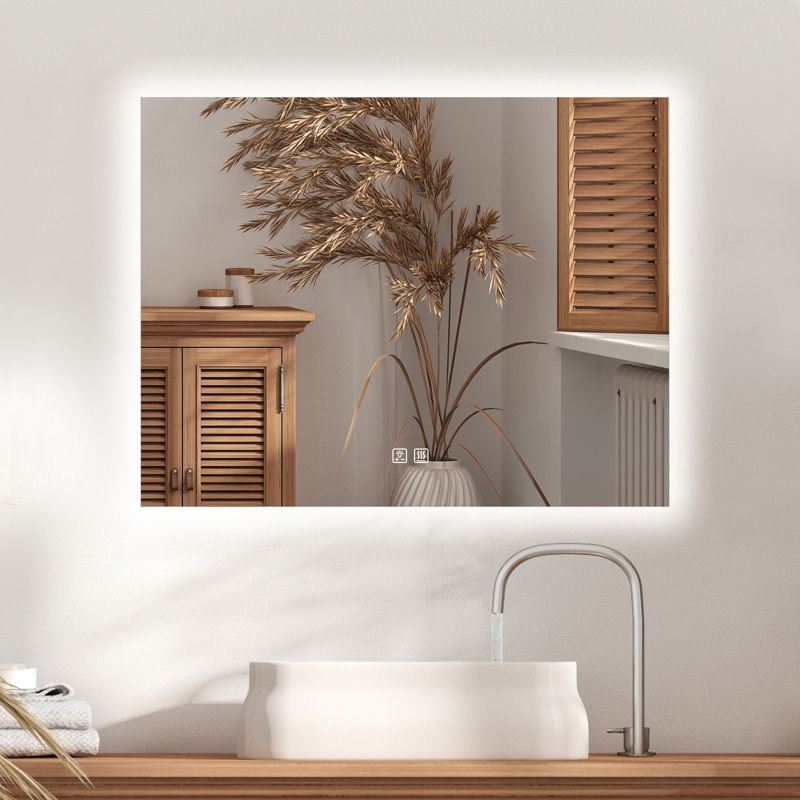 HOMLUX Dimmable Rectangular Bathroom Mirror with Memory, Auto-off Anti-fogging and 3 color temperature, 2 of 6