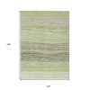 Artichoke Green And Taupe Striped Washable Indoor Outdoor Area Rug - 3 of 4