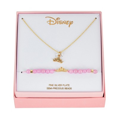 Minnie Mouse Crown Necklace and Bracelet Set