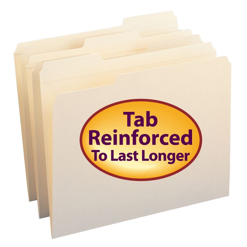 Smead File Folder, Reinforced 1/3-Cut Tab, Letter Size, Manila, 100 Per Box (10334), 1 of 9