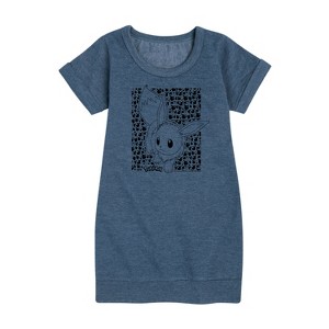 - Pokémon - Eevee Pattern Graphic Short Sleeve Fleece Dress - 1 of 3