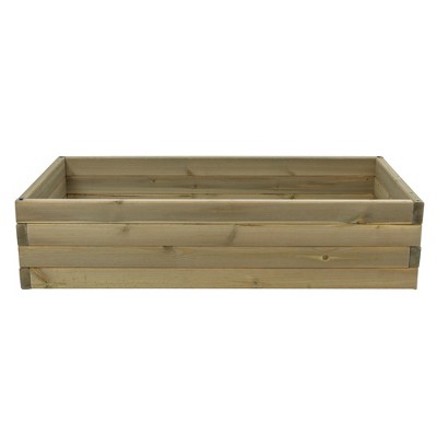 Natural Wood Finish 3.3ft Weather-Resistant Raised Garden Bed