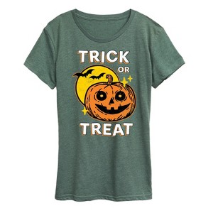 Women's - Instant Message - Vintage Trick Or Treat Pumpkin Short Sleeve Graphic T-Shirt - 1 of 4