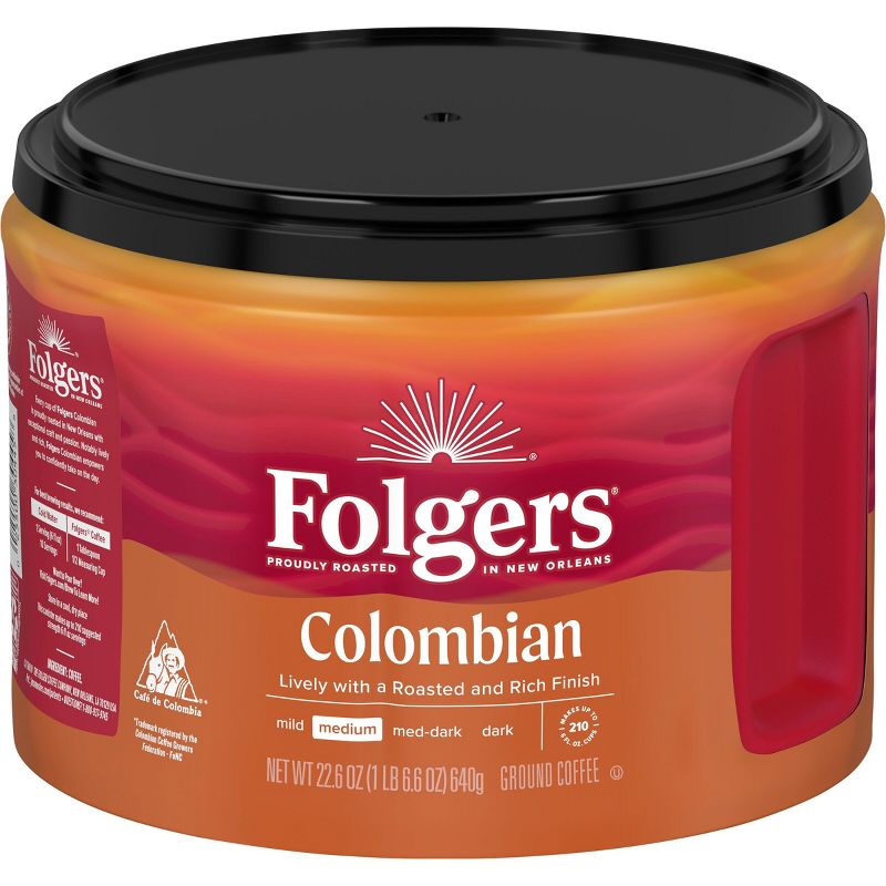Folgers Colombian Roast Coffee 22.6oz, 1 of 12