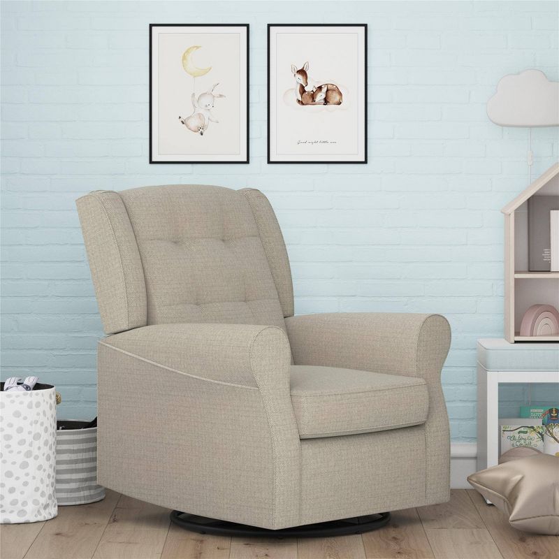 Baby Relax Eden Nursery Tufted Wingback Gliding Chair, 3 of 17