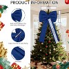 Satin Christmas Tree Topper Bow and 24 Short Ribbon Bows, 25 PCS Ornament Set with Wired Edge for Garland, Wreath, Wall - 2 of 4