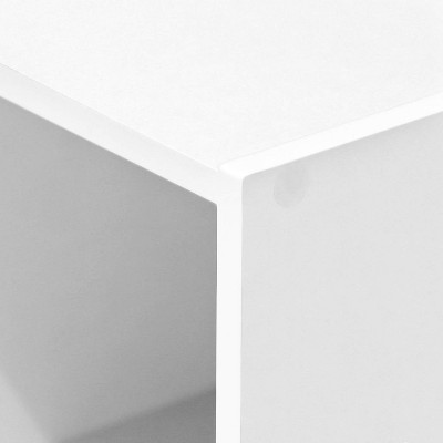Sleek White Wood 3-Tier Open Cube Bookshelf