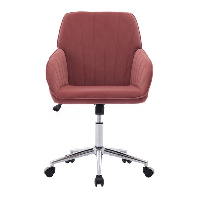 GlasFlength Task and Office Chairs Adjustable Office Chair Ergonomic Swivel Chair Computer Chair for Long Sitting, Red, 24.6"*22.84"*38"