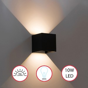 Quickway Imports Modern Wall Sconce LED Waterproof Wall Lamp Aluminum with Adjustable Beam 10-Watt 4000K Cool White Indoor Outdoor - 1 of 4